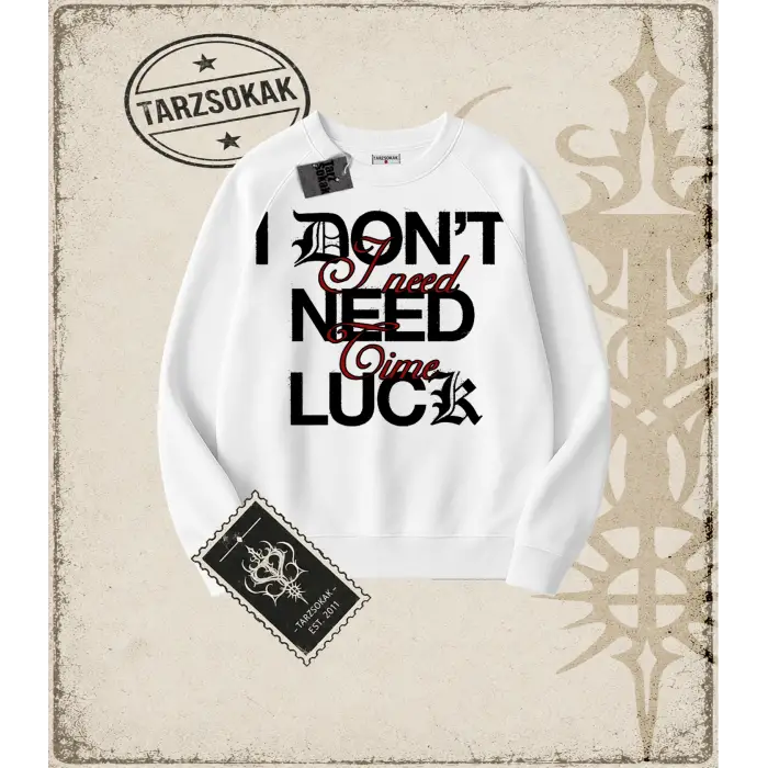 I NEED TIME Oversize Unisex Bisiklet Yaka Sweatshirt