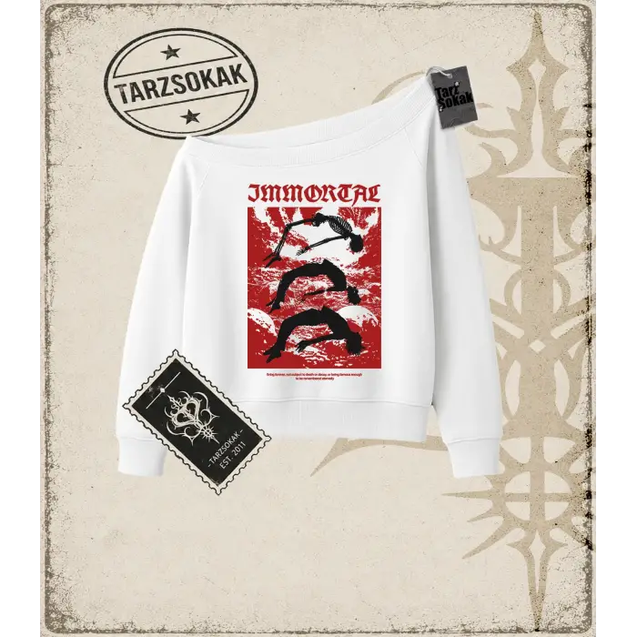 IMMORTAL Kadın Kayık Yaka Sweatshirt