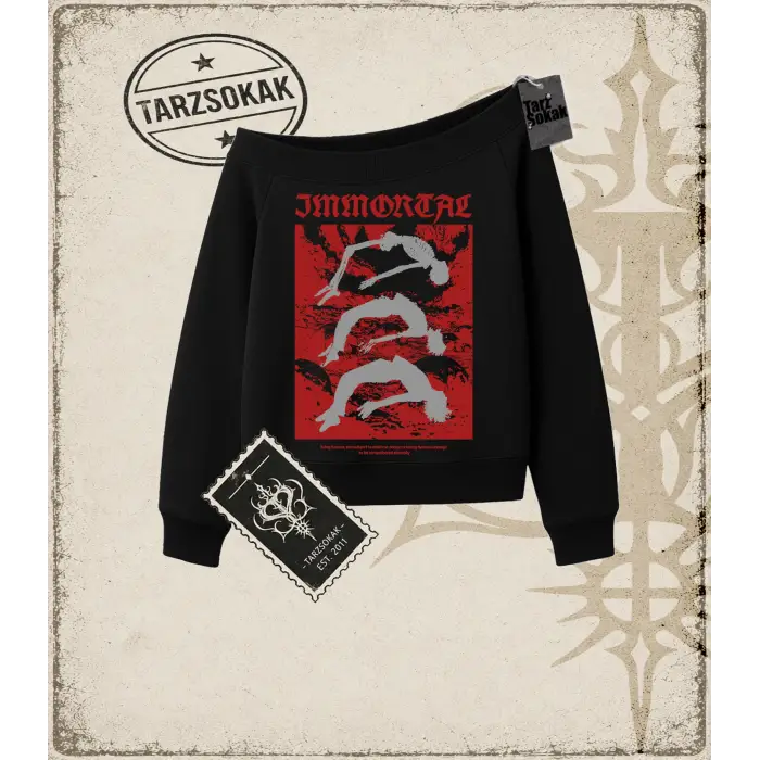 IMMORTAL Kadın Kayık Yaka Sweatshirt
