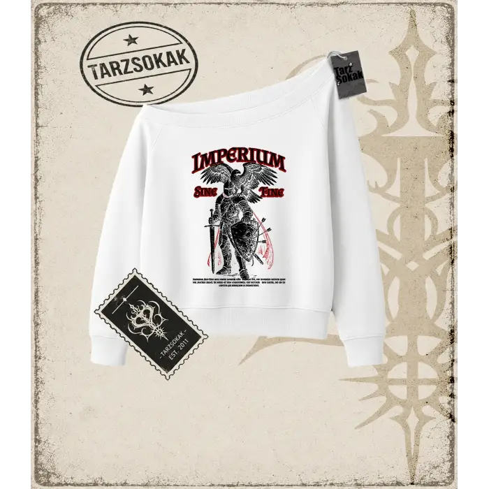 IMPERIUM Kadın Kayık Yaka Sweatshirt