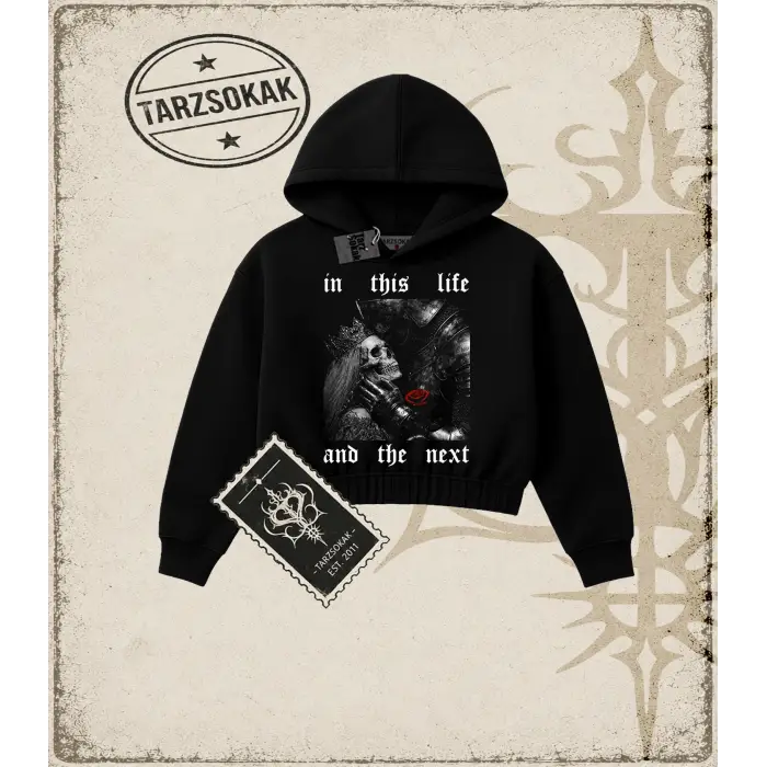 IN THIS LIFE Kadın Crop Kapşonlu Sweatshirt