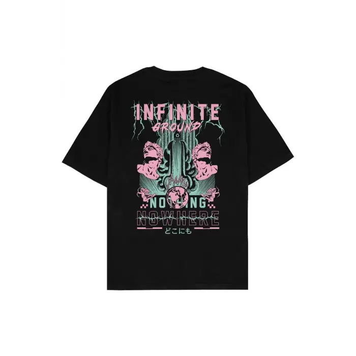 Infinite Siyah Oversize Unisex T-shirt