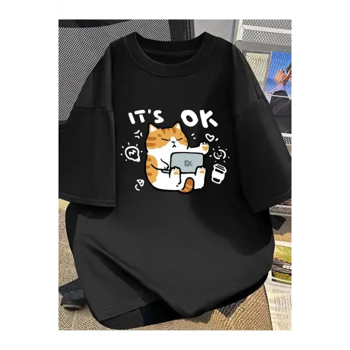 Its Ok Cute Cute Cate Oversize Unisex