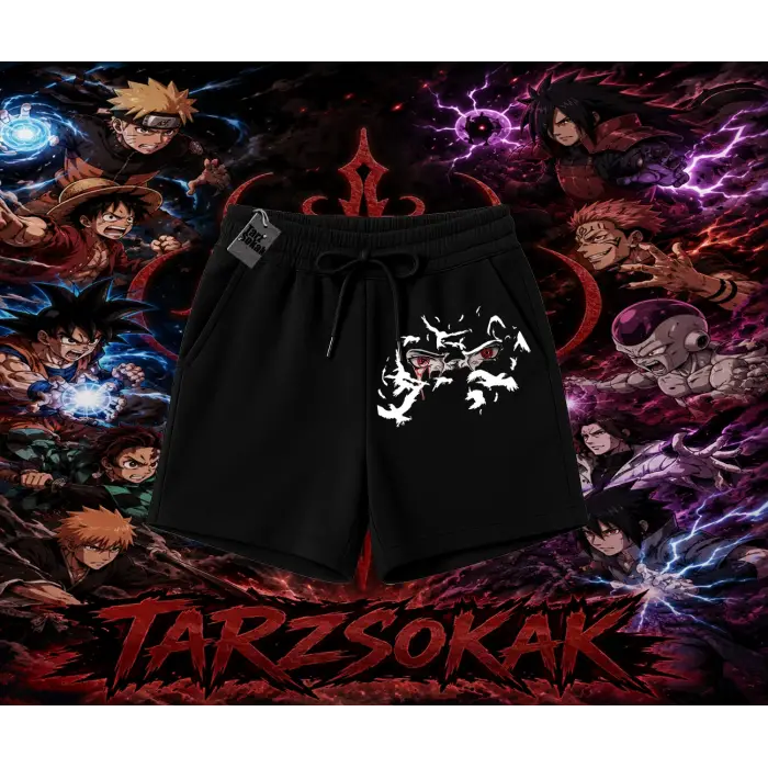 Itachi Uchiha Naruto Anime Karakteri Unisex Şort Beyaz