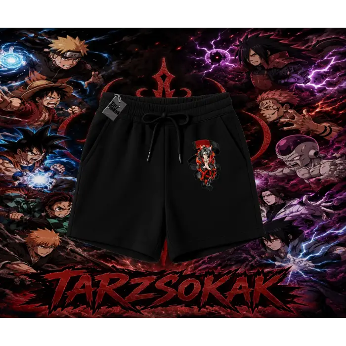 Itachi Uchiha Naruto Anime Karakteri Unisex Şort Beyaz