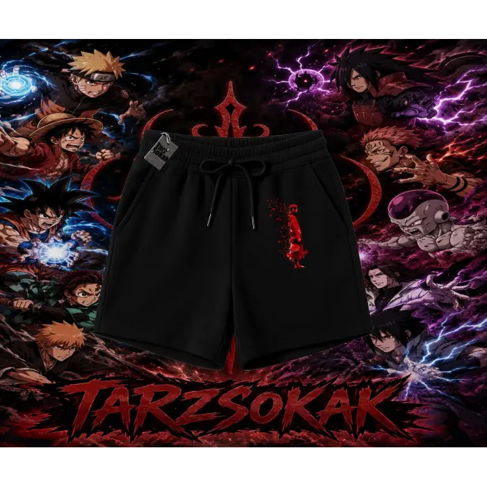 Itachi Uchiha Naruto Anime Karakteri Unisex Şort Beyaz