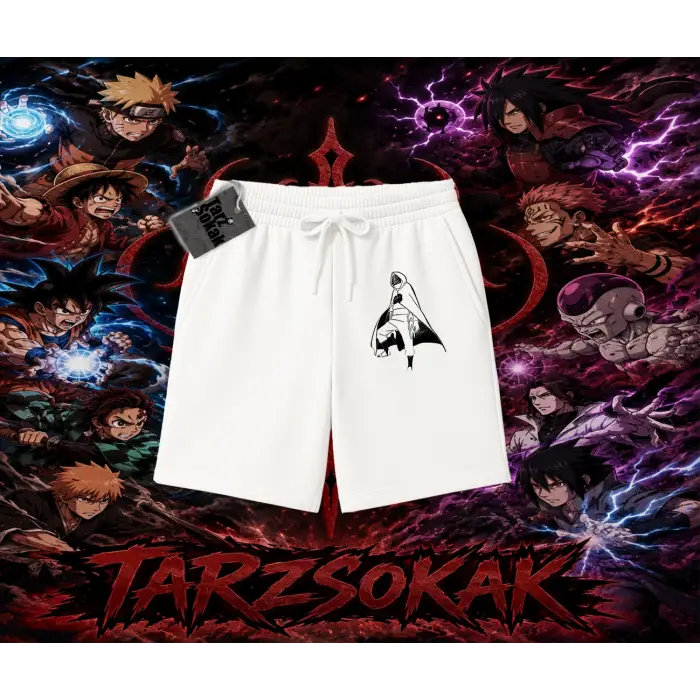 Itachi Uchiha Naruto Anime Karakteri Unisex Şort Beyaz