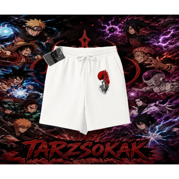 Itachi Uchiha Naruto Anime Karakteri Unisex Şort Beyaz