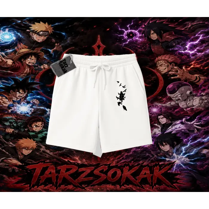 Itachi Uchiha Naruto Anime Karakteri Unisex Şort Beyaz