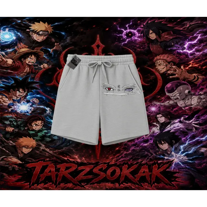 Itachi Uchiha Naruto Anime Karakteri Unisex Şort Beyaz