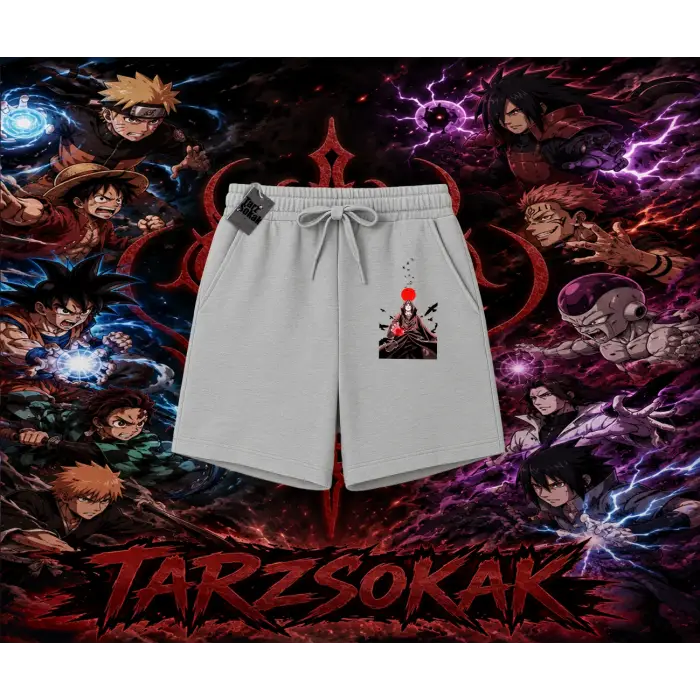 Itachi Uchiha Naruto Anime Karakteri Unisex Şort Beyaz