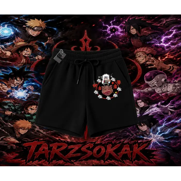 Jiraiya Naruto Anime Karakteri Unisex Şort Beyaz