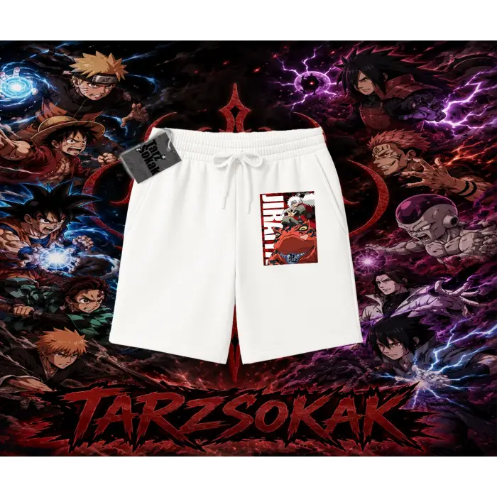 Jiraiya Naruto Anime Karakteri Unisex Şort Beyaz