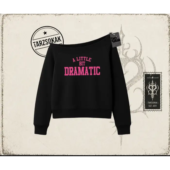 Kadın a Little Bit Dramatic Kadın Kayık Yaka Sweatshirt Beyaz