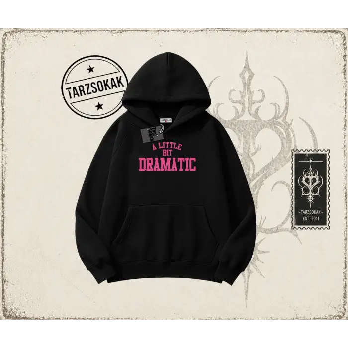 Kadın a Little Bit Dramatic Oversize Unisex Kapşonlu Sweatshirt Beyaz