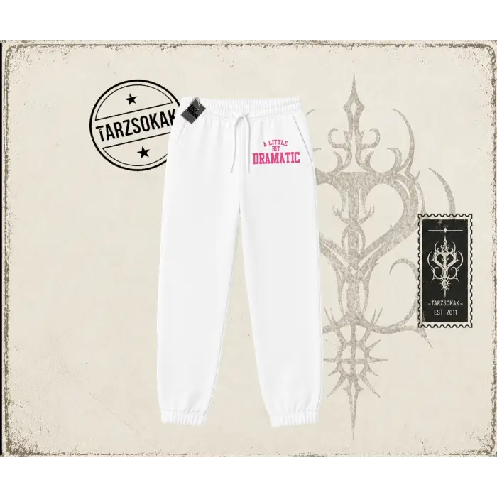 Kadın a Little Bit Dramatic Unisex Jogger Eşofman Altı Beyaz