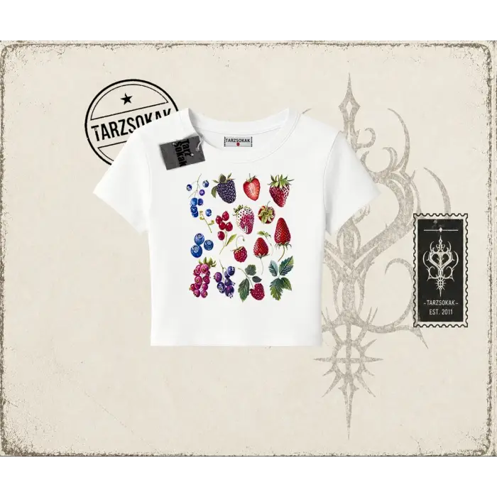 Kadın Berries Kadın Baby Tee Beyaz