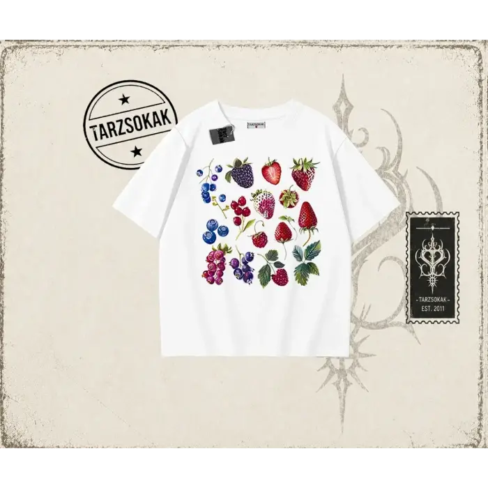 Kadın Berries Oversize Unisex Tişört - Çocuk