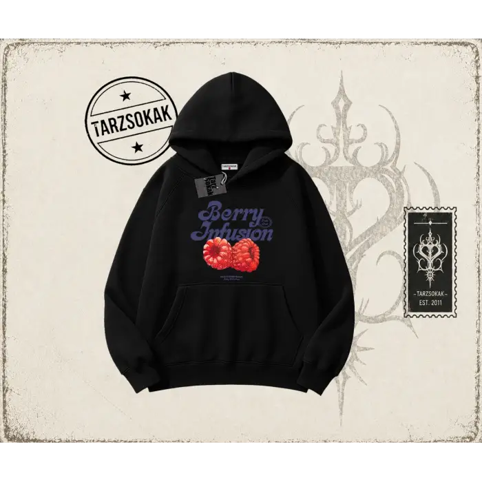 Kadın Berry Infusion Oversize Unisex Kapşonlu Sweatshirt Beyaz