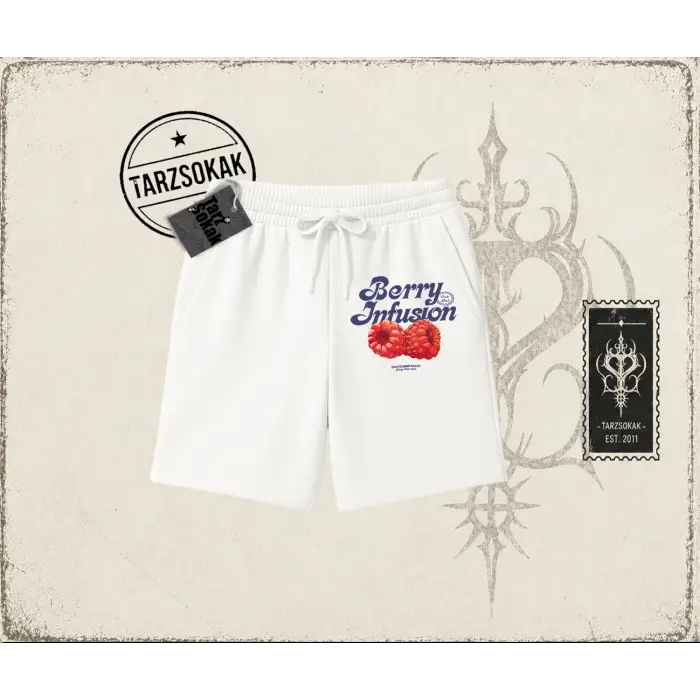 Kadın Berry Infusion Unisex Şort Beyaz