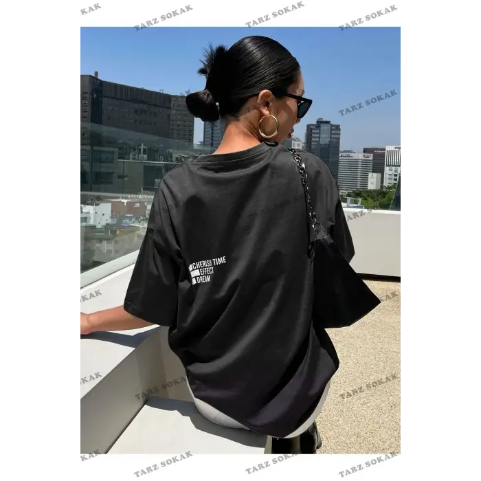 Kadın Beyaz Cheerish Baskı Oversize