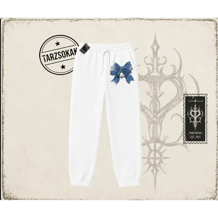 Kadın Borfend Unisex Jogger Eşofman Altı Beyaz