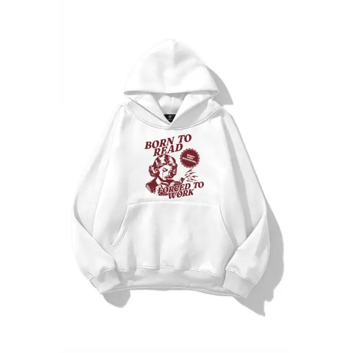 Kadın Born to Read Sweatshirt Beyaz