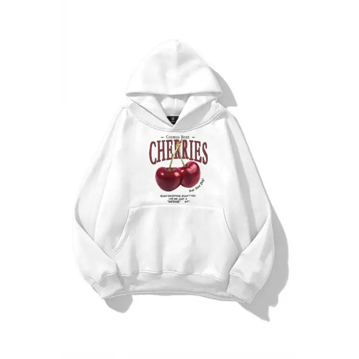 Kadın Cherries Sweatshirt Beyaz