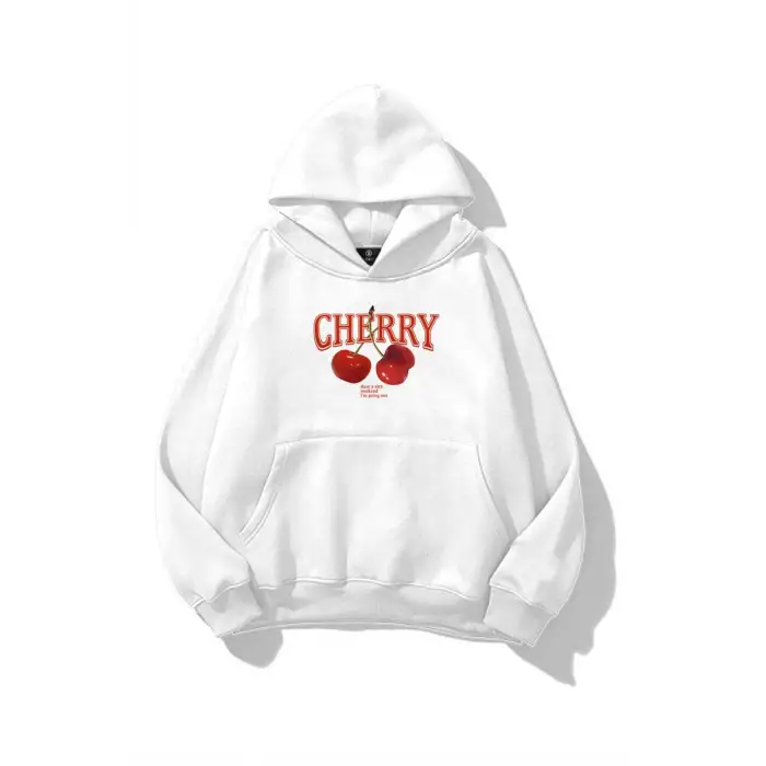 Kadın Have a Nice Weekend Cherry Sweatshirt Beyaz