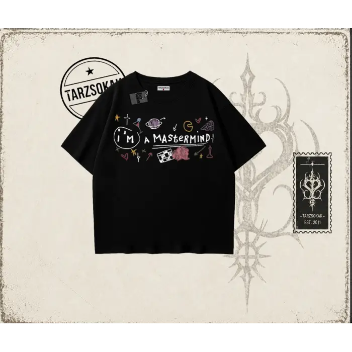 Kadın Im a Mastermind Oversize Unisex Tişört Beyaz