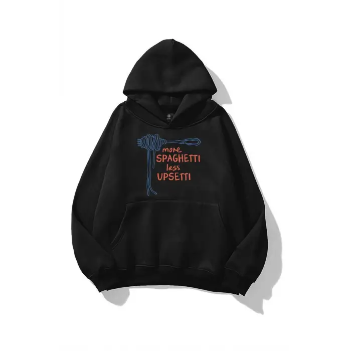 Kadın More Spaghetti Sweatshirt Siyah