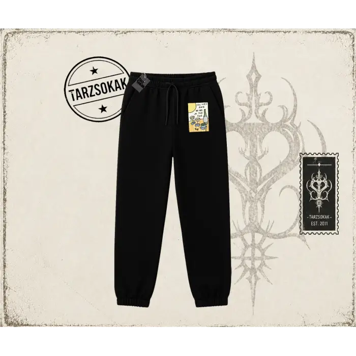 Kadın Olives and Wine Unisex Jogger Eşofman Altı Beyaz