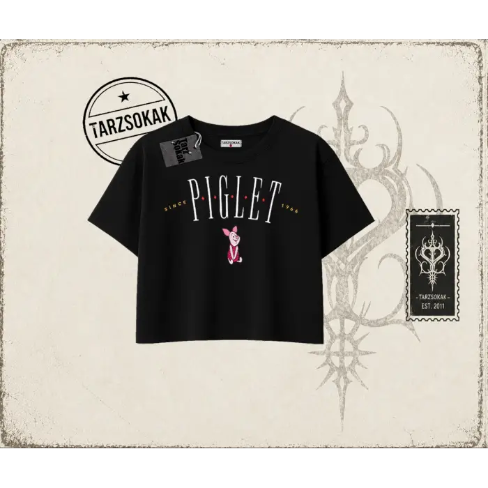 Kadın Piglet Since 1966 Kadın Crop Tişört Beyaz