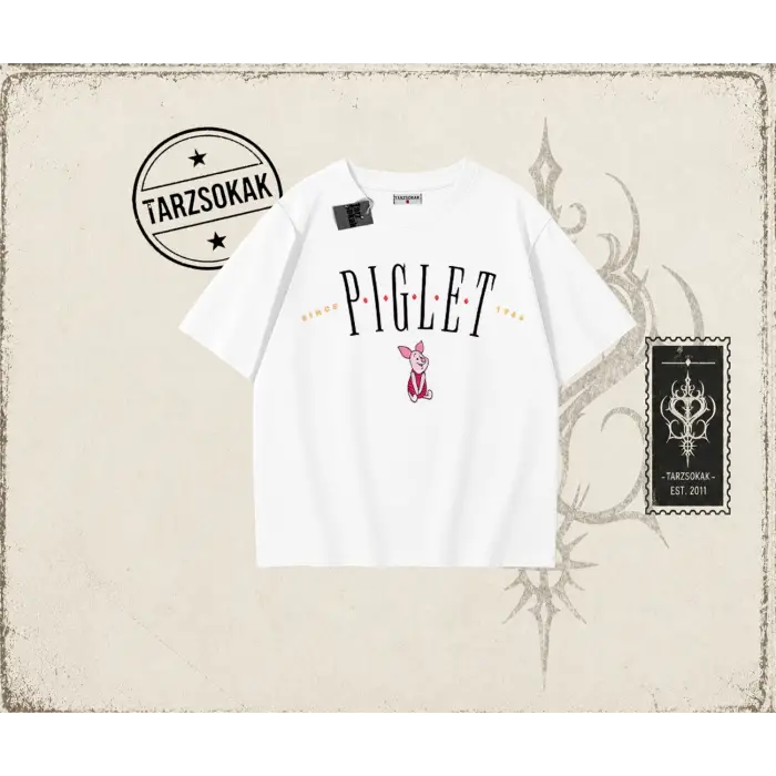 Kadın Piglet Since 1966 Oversize Unisex Tişört Beyaz