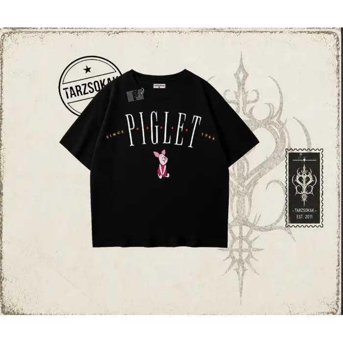 Kadın Piglet Since 1966 Oversize Unisex Tişört Beyaz