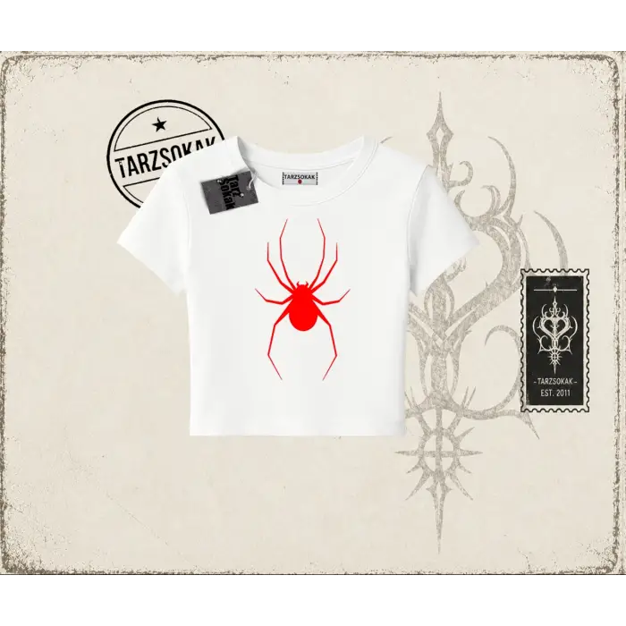 Kadın Red Spider Kadın Baby Tee Beyaz