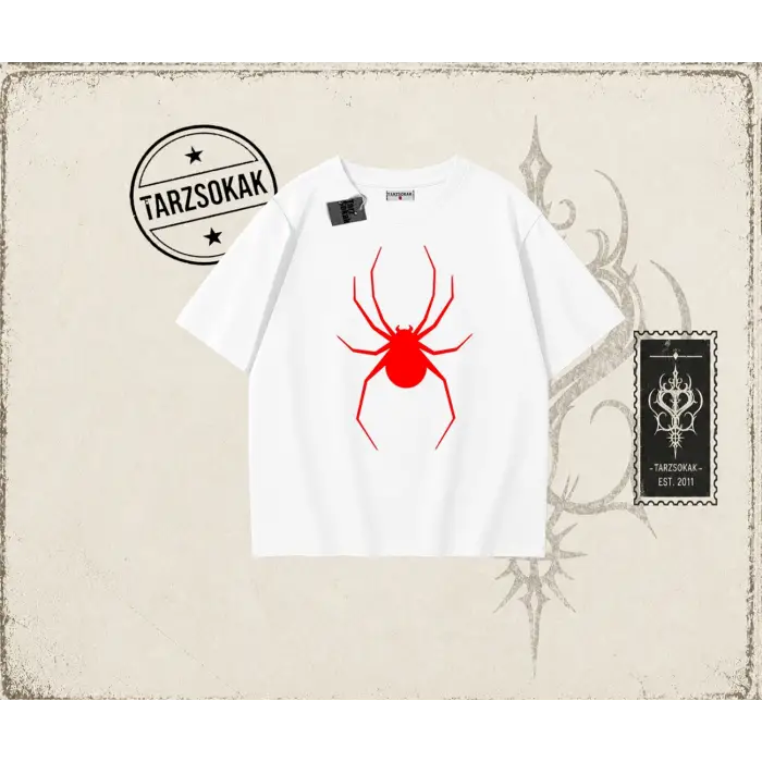 Kadın Red Spider Oversize Unisex Tişört Beyaz