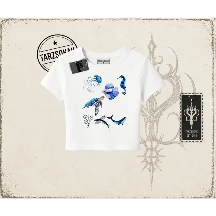 Kadın Sea Elements Kadın Baby Tee Beyaz