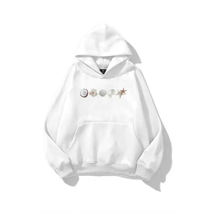 Kadın Sea Shells Sweatshirt Beyaz