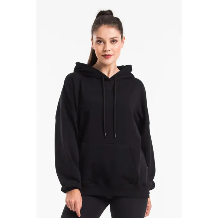 Kadın Siyah Kapüşonlu Sweatshirt Cy84194