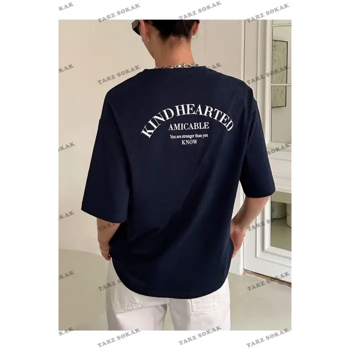 Kadın Siyah Kind Hearted Baskılı Oversize