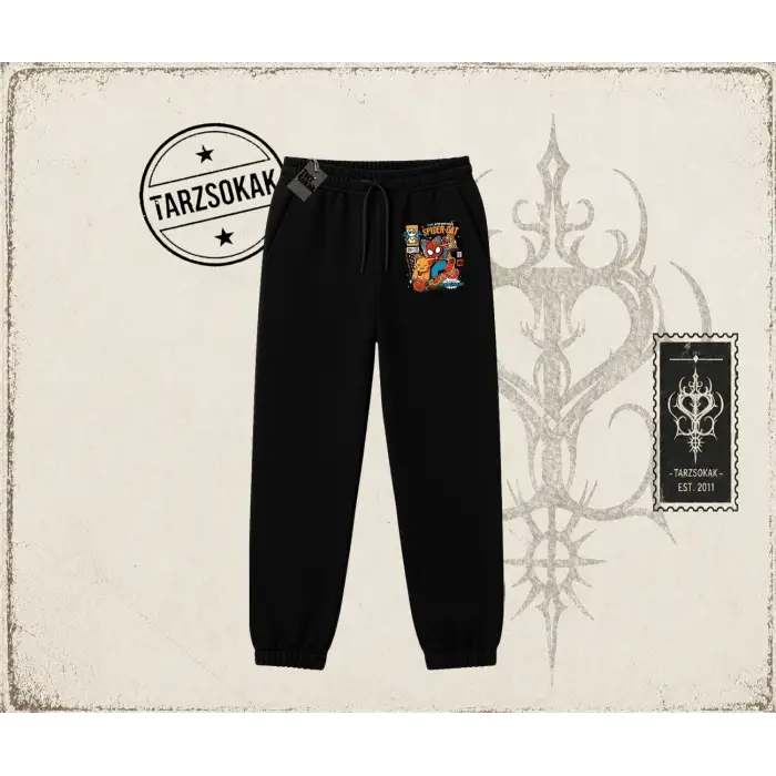 Kadın Spider Cat Unisex Jogger Eşofman Altı Beyaz