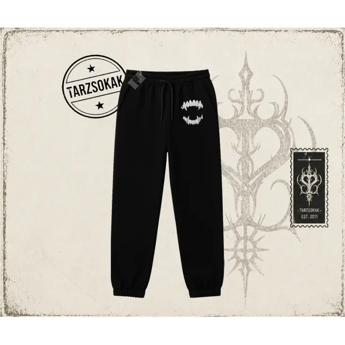 Kadın Teeth Unisex Jogger Eşofman Altı Beyaz