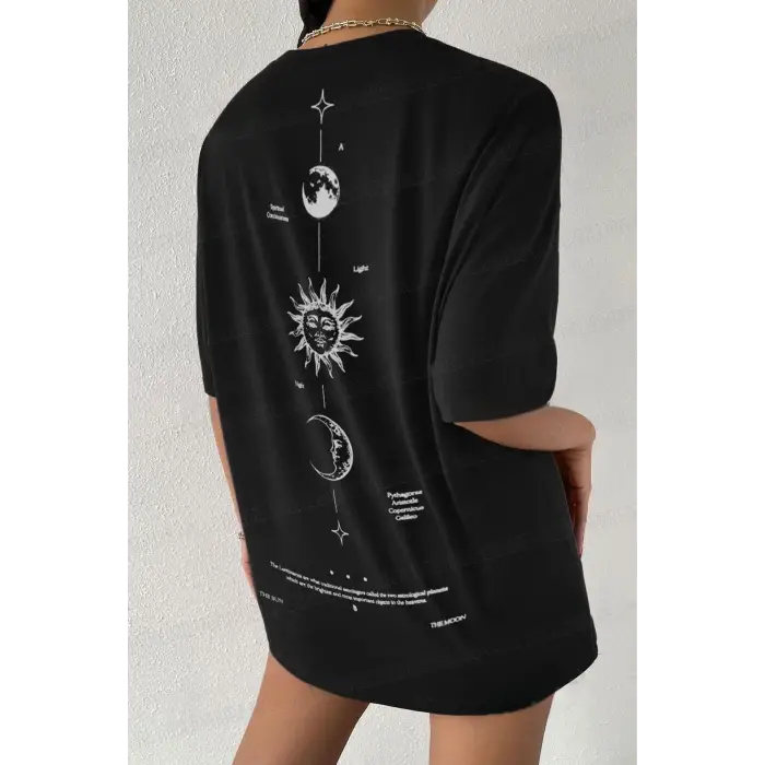 Kadın The Moon Siyah Bisiklet Yaka Oversize Salas