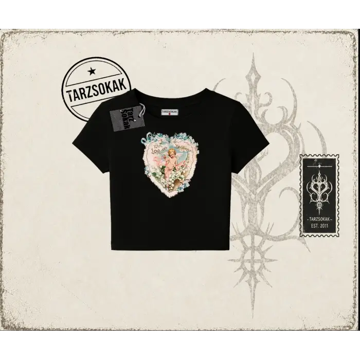 Kadın with Love and Devotion Kadın Baby Tee Beyaz