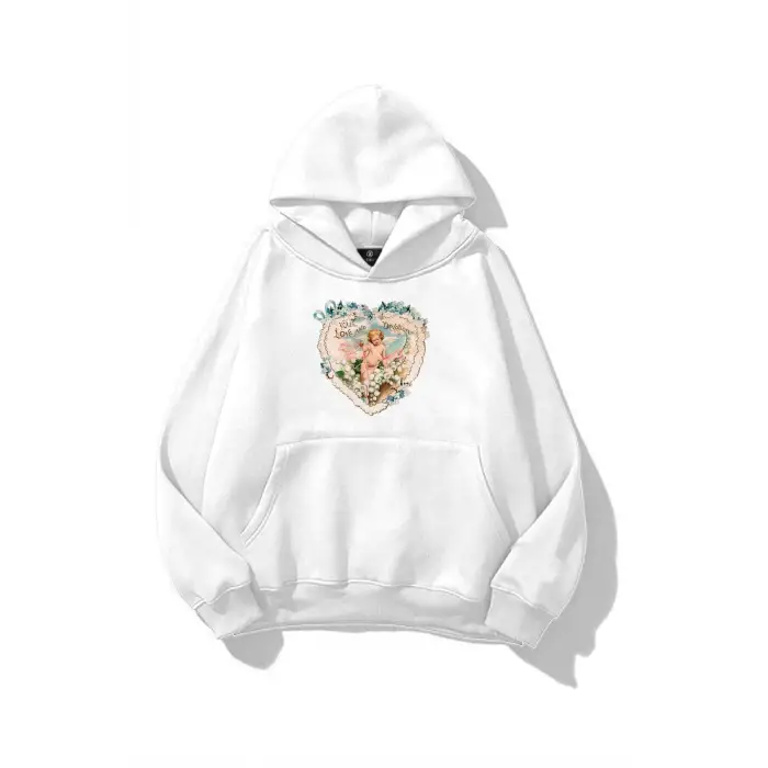 Kadın with Love and Devotion Sweatshirt Beyaz