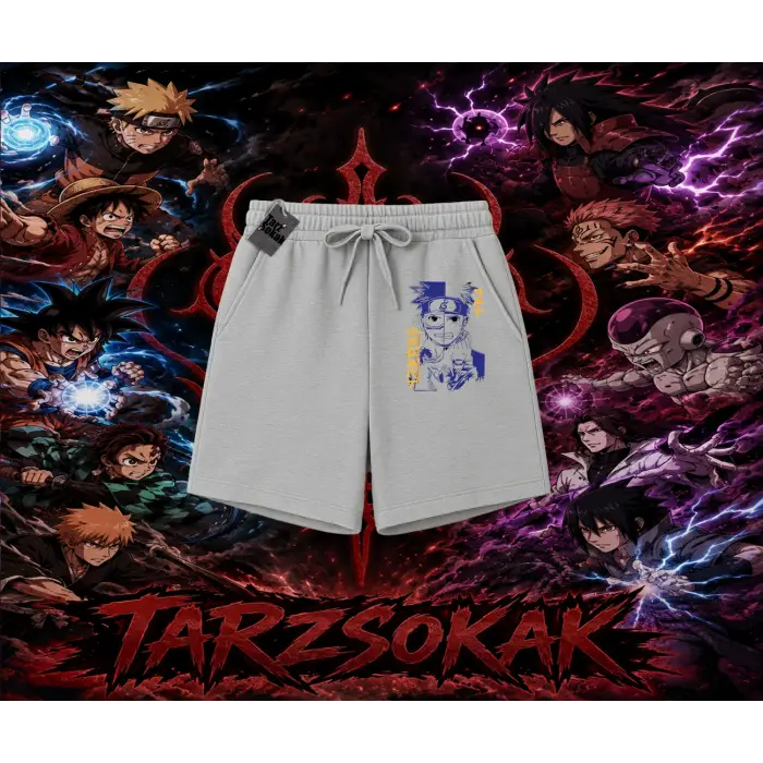 Kakashi Hatake Naruto Anime Karakteri Unisex Şort Beyaz