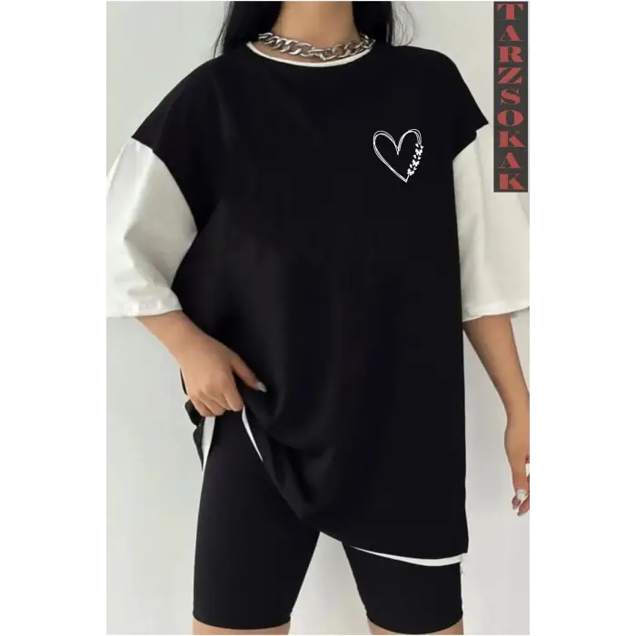 KALP Siyah Oversize Çift Renk