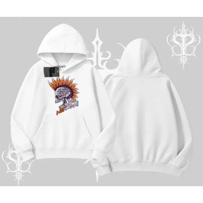 Kapşonlu Sweatshirt Burning Skull Rebel Street Anthem