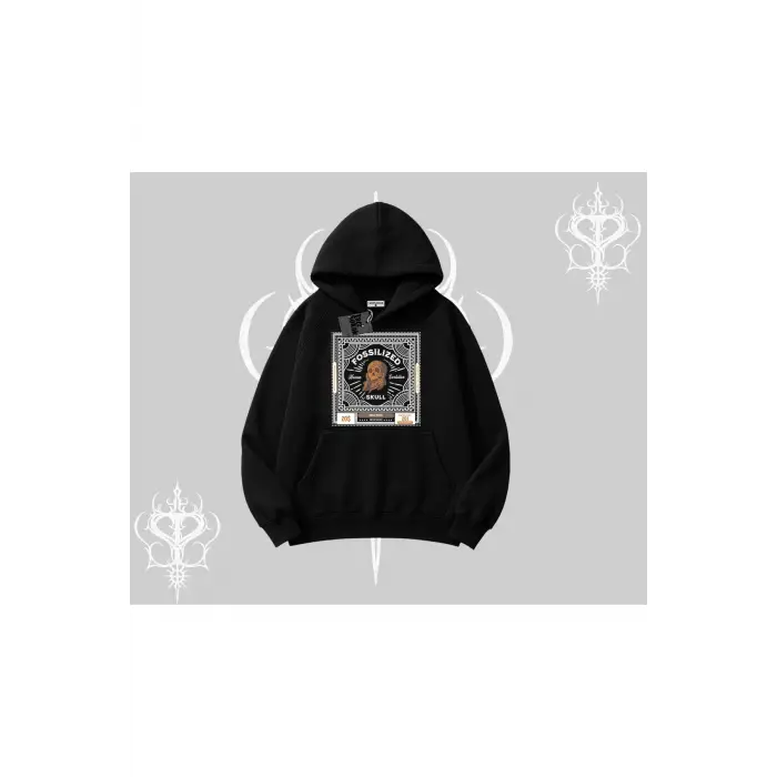 Kapşonlu Sweatshirt Fossilized Skull Underground Archive